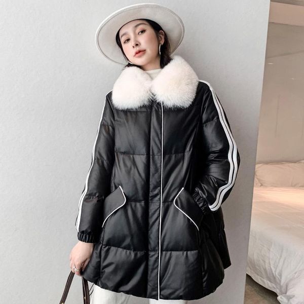 genuine leather jacket women warm women's winter down jackets sheepskin coat female fur collar 2020 chaqueta mujer pph2588, Black
genuine leather jacket women warm women's winter down jackets sheepskin coat female fur collar 2020 chaqueta mujer pph2588, Black