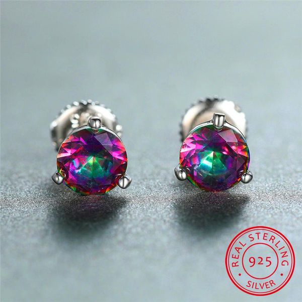 charm female 6/7/8mm rainbow stone earrings real 925 sterling silver earrings for women small screw stud, Golden;silver
charm female 6/7/8mm rainbow stone earrings real 925 sterling silver earrings for women small screw stud, Golden;silver