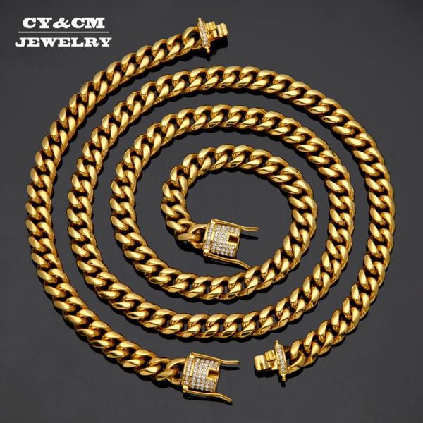 cy&cm 10mm14mm men miami cuban chain link bracelet iced out rhinestone clasp necklace stainless steel heavy hiphop jewelry set, Silver
cy&cm 10mm14mm men miami cuban chain link bracelet iced out rhinestone clasp necklace stainless steel heavy hiphop jewelry set, Silver