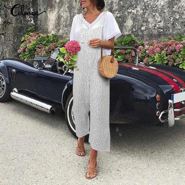 celmia women sleeveless jumpsuits fashion point dot wide leg pants casual loose bib dungarees vintage office party playsuit1, Black;white
celmia women sleeveless jumpsuits fashion point dot wide leg pants casual loose bib dungarees vintage office party playsuit1, Black;white