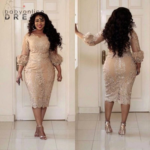 elegant gold mother of the bride dresses lace applique illusion 3/4 long sleeve tea length evening gowns plus size cocktail prom dress bm084, Black;red
elegant gold mother of the bride dresses lace applique illusion 3/4 long sleeve tea length evening gowns plus size cocktail prom dress bm084, Black;red