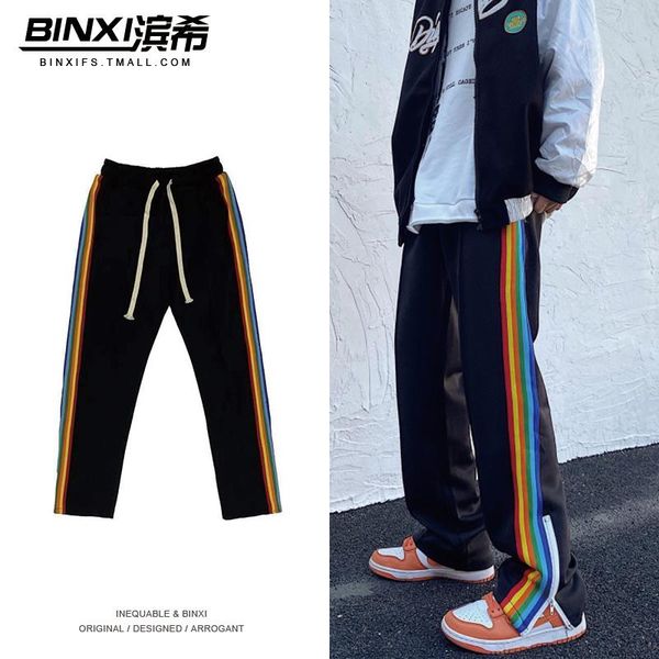 men's pants 2021 straight wide leg harem korean man loose ankle-length spring streetwear woman casual, Black
men's pants 2021 straight wide leg harem korean man loose ankle-length spring streetwear woman casual, Black