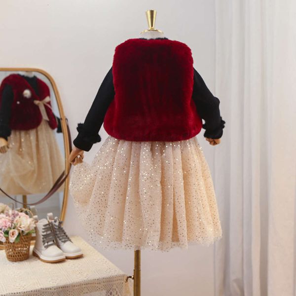 two korean clothing 2020 winter drs new piec of children's sweater and waistcoat skirt 4qo4, Red;yellow
two korean clothing 2020 winter drs new piec of children's sweater and waistcoat skirt 4qo4, Red;yellow