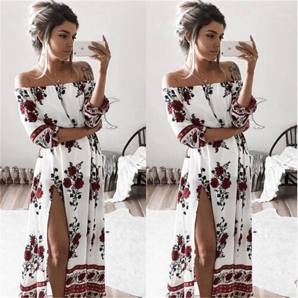 women off-shoulder dresses half sleeve floral printing maxi boho long dress beach cocktail party dress women's long dresses1, Black;gray
women off-shoulder dresses half sleeve floral printing maxi boho long dress beach cocktail party dress women's long dresses1, Black;gray