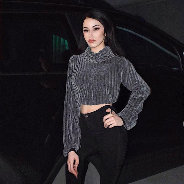 women's sweaters autumn winter women solid stripe short sweater 2021 fashion turtleneck full sleeve crop female casual thick warm pullo, White;black
women's sweaters autumn winter women solid stripe short sweater 2021 fashion turtleneck full sleeve crop female casual thick warm pullo, White;black