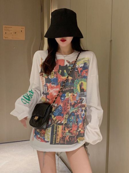 loose long-sleeved t-shirt new female early autumn 201125, White
loose long-sleeved t-shirt new female early autumn 201125, White