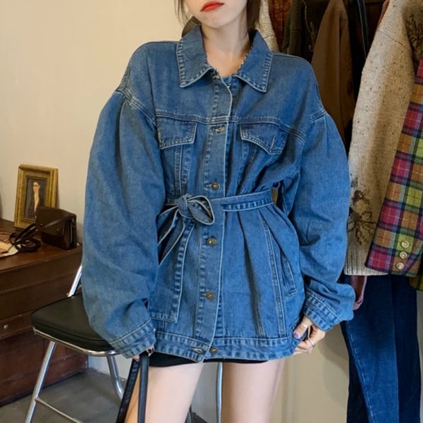 loose bf wind jeans coat new autumn women's retro long-sleeved jacket jacket mid-length jacket fashion 201028, Black;brown
loose bf wind jeans coat new autumn women's retro long-sleeved jacket jacket mid-length jacket fashion 201028, Black;brown