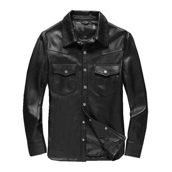 men's leather & faux 2021 black casual style slim fit genuine shirt men single breasted plus size 4xl real thin sheepskin spring coat
men's leather & faux 2021 black casual style slim fit genuine shirt men single breasted plus size 4xl real thin sheepskin spring coat