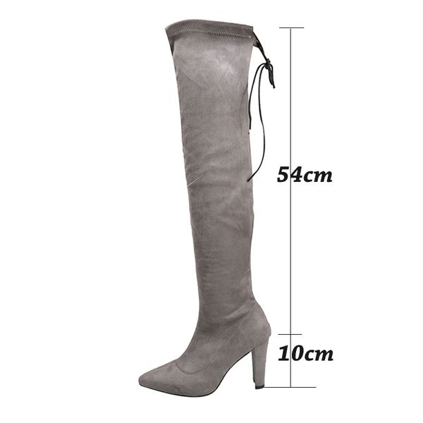 2021 the new fake suede super high heels fine set pointed toe long on the knee women's boots slide in elastic socks shoes hf7t, Black
2021 the new fake suede super high heels fine set pointed toe long on the knee women's boots slide in elastic socks shoes hf7t, Black