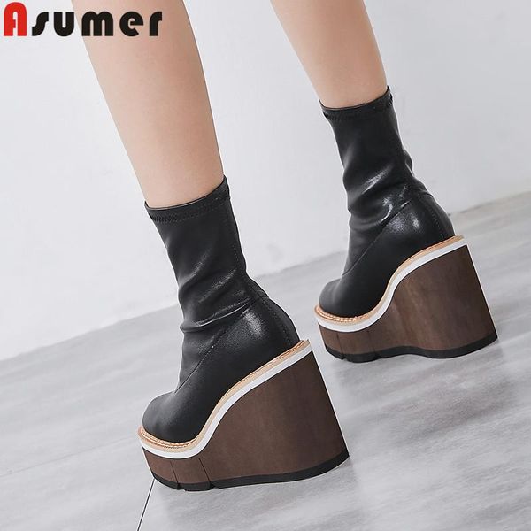 boots asumer 2021 ankle for women round toe autumn winter platform wedges shoes ladies prom, Black
boots asumer 2021 ankle for women round toe autumn winter platform wedges shoes ladies prom, Black