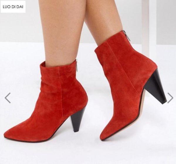 2020 spring fashion women red boots spike heel boots women ankle booties suede leather ladies dress shoes point toe, Black
2020 spring fashion women red boots spike heel boots women ankle booties suede leather ladies dress shoes point toe, Black