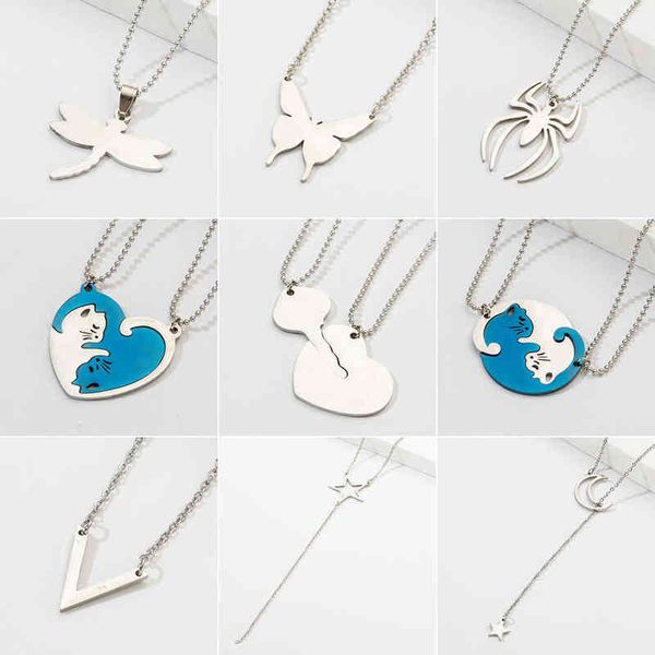 stainless steel necklace for women men simple long chain rectangular moon star pendant choker statement couples wedding gift g220310, Silver
stainless steel necklace for women men simple long chain rectangular moon star pendant choker statement couples wedding gift g220310, Silver