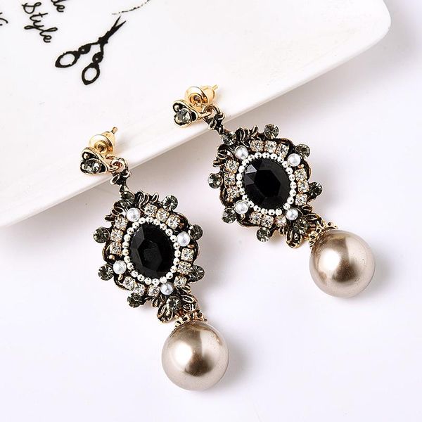 lubov black opal stone rhinestone inlaid antique metal drop earrings imitation gold pearl dangle earrings vintage women jewelry, Silver
lubov black opal stone rhinestone inlaid antique metal drop earrings imitation gold pearl dangle earrings vintage women jewelry, Silver