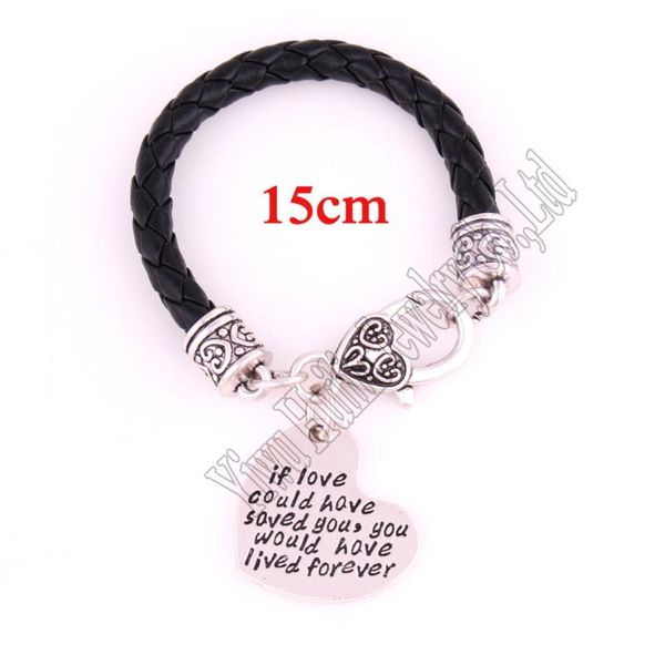 15cm length for child "if love could have saved you,you would have lived forever" heart pendant bracelet, Black
15cm length for child "if love could have saved you,you would have lived forever" heart pendant bracelet, Black