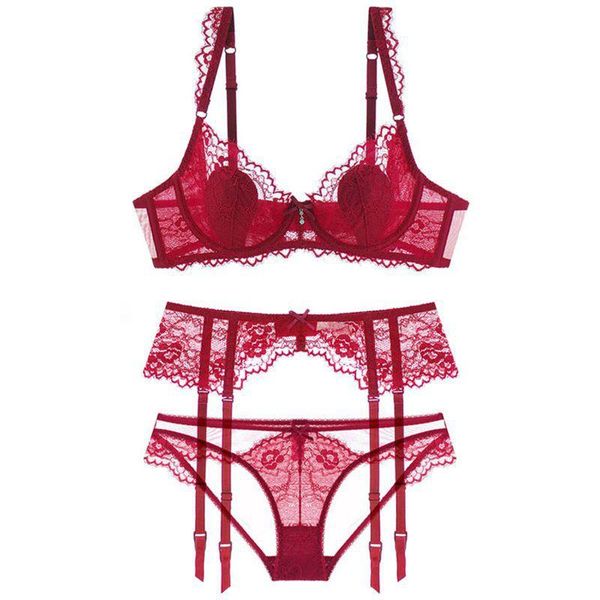 europe and america year of fate red lace underwear have steel ring thin cup gathering bra set garter three-piece set, Red;black
europe and america year of fate red lace underwear have steel ring thin cup gathering bra set garter three-piece set, Red;black