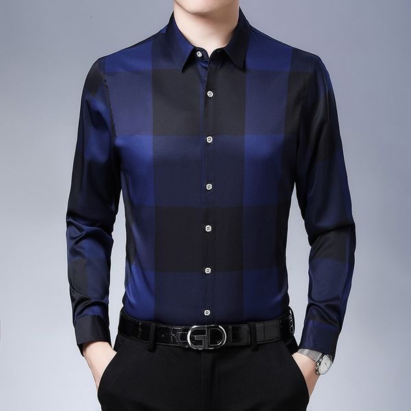 plaid men's long sleeve spring and autumn new casual loose shirt middle age fashion trend handsome thin coat, White;black
plaid men's long sleeve spring and autumn new casual loose shirt middle age fashion trend handsome thin coat, White;black
