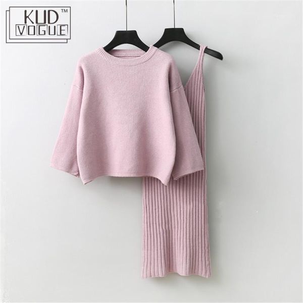 korean autumn lady sweater + knitted sweater dress sets solid womens clothing two-pieces suits loose winter dresses1, White
korean autumn lady sweater + knitted sweater dress sets solid womens clothing two-pieces suits loose winter dresses1, White