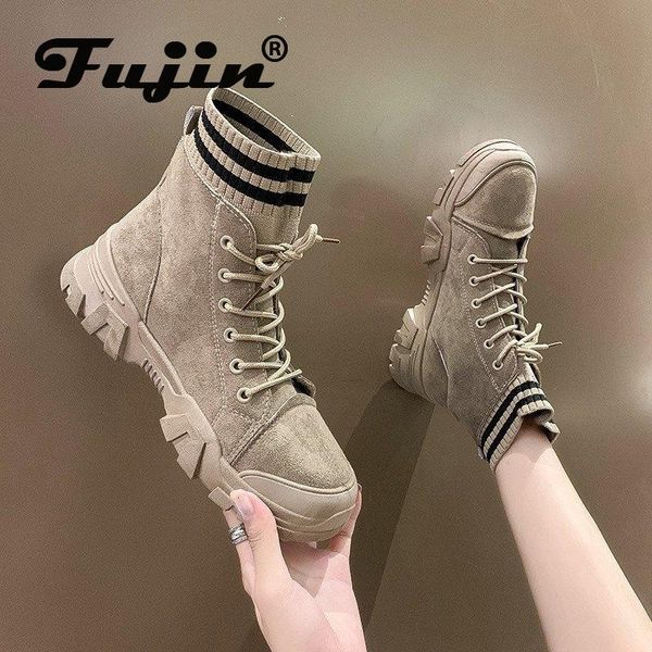 boots fujin sock women spring autumn fashion canvas leather ankle stretch platform lace up sneakers, Black
boots fujin sock women spring autumn fashion canvas leather ankle stretch platform lace up sneakers, Black