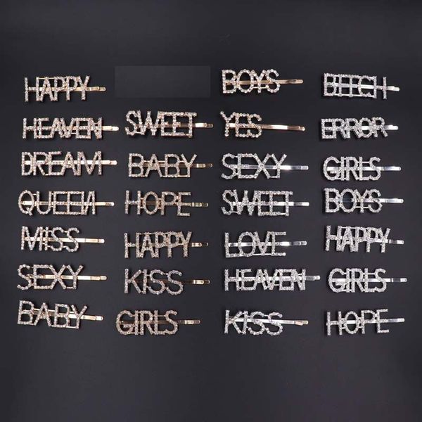 ins crystal rhinestone letter hair clips cute girl hairpin diamond words barrettes fashion bangs clip women's accessories, Slivery;white
ins crystal rhinestone letter hair clips cute girl hairpin diamond words barrettes fashion bangs clip women's accessories, Slivery;white