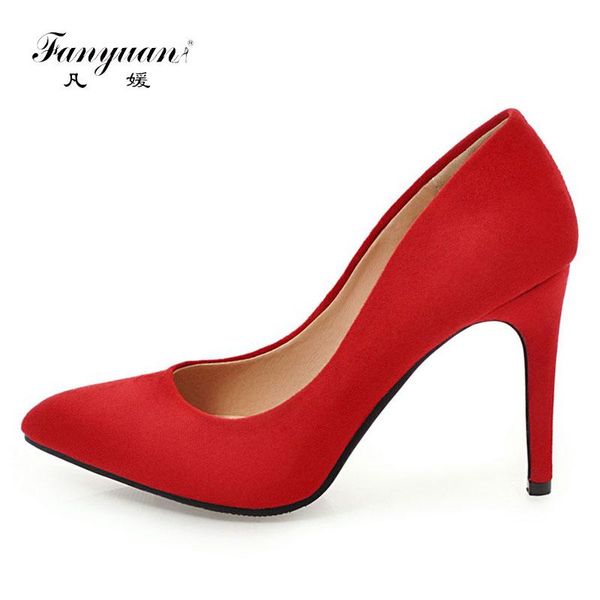 fanyuan high heel ladies' simple shoes concise solid slip-on comfortable wedding women dress pumps large size 34-43, Black
fanyuan high heel ladies' simple shoes concise solid slip-on comfortable wedding women dress pumps large size 34-43, Black