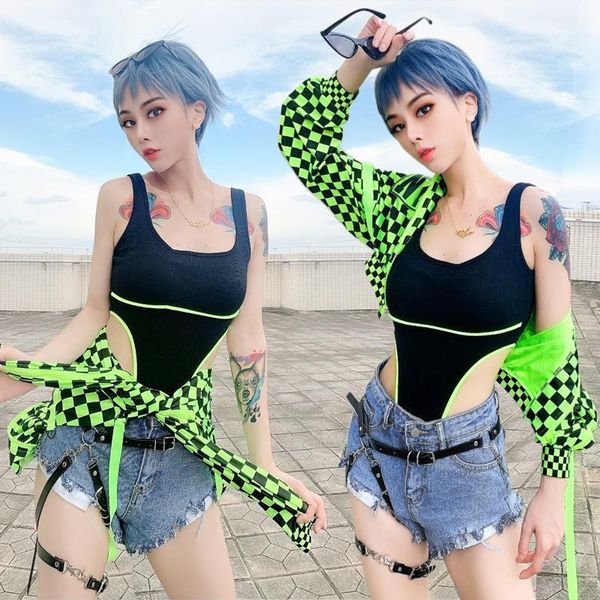 new stage costumes for singers fluorescent green plaid jacket women jazz performance clothing nightclub hip hop wear dn60661, Black;red
new stage costumes for singers fluorescent green plaid jacket women jazz performance clothing nightclub hip hop wear dn60661, Black;red