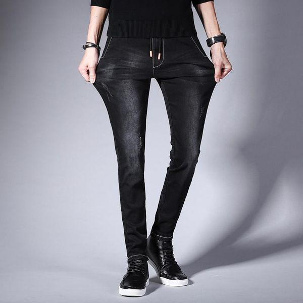 men's jeans for mens slim fit pants classic male denim designer trousers casual skinny straight elasticity, Blue
men's jeans for mens slim fit pants classic male denim designer trousers casual skinny straight elasticity, Blue