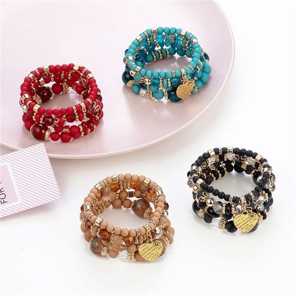 beaded, strands fashion multi-laye bohemian bracelet set for women heart beaded natural stone beads chains bangle boho jewelry, Black
beaded, strands fashion multi-laye bohemian bracelet set for women heart beaded natural stone beads chains bangle boho jewelry, Black