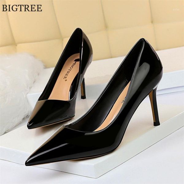 dress shoes bigtree women's concise patent leather office fashion women pumps pointed toe high heels plus size 34-431, Black
dress shoes bigtree women's concise patent leather office fashion women pumps pointed toe high heels plus size 34-431, Black