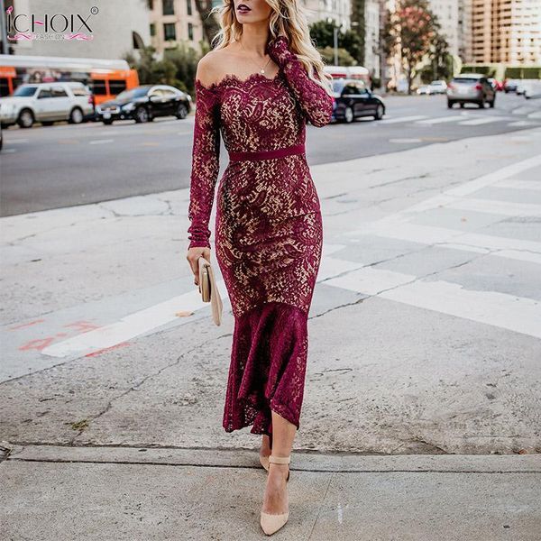 2018 autumn long lace dresses women off shoulder red maxi dress bodycon female elegant evening party mermaid dress vestidos1, Black;gray
2018 autumn long lace dresses women off shoulder red maxi dress bodycon female elegant evening party mermaid dress vestidos1, Black;gray