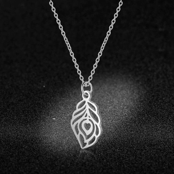 pendant necklaces 100% stainless steel peacock feather charm necklace for women never tarnish jewelry special gift, Silver
pendant necklaces 100% stainless steel peacock feather charm necklace for women never tarnish jewelry special gift, Silver