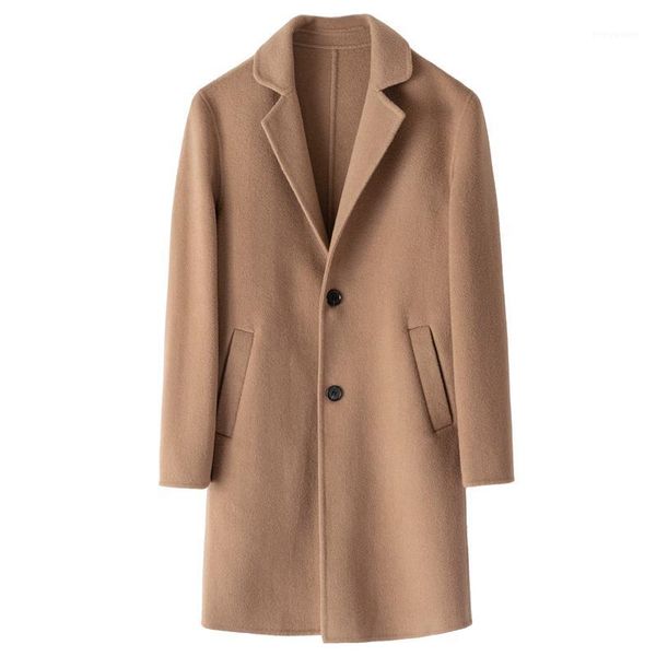2018 men's without the lining double sided wool woolen cloth long coat coat1, Black
2018 men's without the lining double sided wool woolen cloth long coat coat1, Black