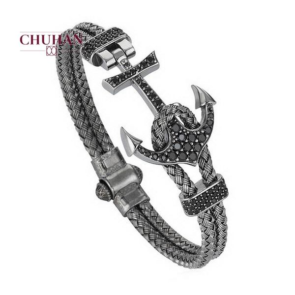 chuhan trendy charm stainless steel rose gold anchor bracelets men black bangle luxury rock hip hop jewelry j84 201209
chuhan trendy charm stainless steel rose gold anchor bracelets men black bangle luxury rock hip hop jewelry j84 201209