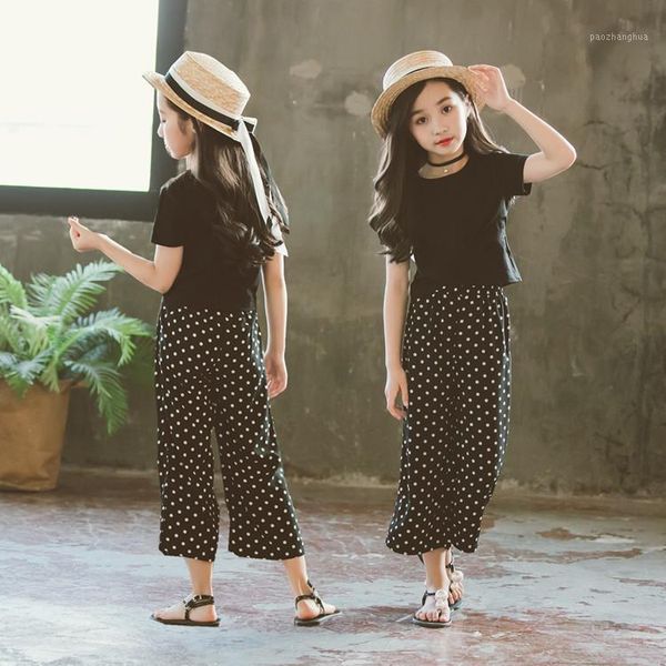 clothing sets summer girls fashion sweet kids cotton short-sleeved t-shirt + dot printing cropped trousers children's1, White
clothing sets summer girls fashion sweet kids cotton short-sleeved t-shirt + dot printing cropped trousers children's1, White