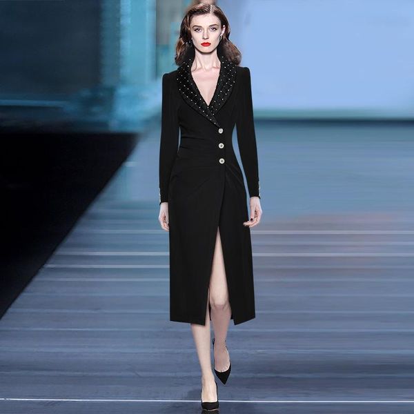 casual dresses suit lapel ling, heavy set auger long-sleeved fold waist split single-breasted jacket dress 2021 autumn and winter, Black;gray
casual dresses suit lapel ling, heavy set auger long-sleeved fold waist split single-breasted jacket dress 2021 autumn and winter, Black;gray