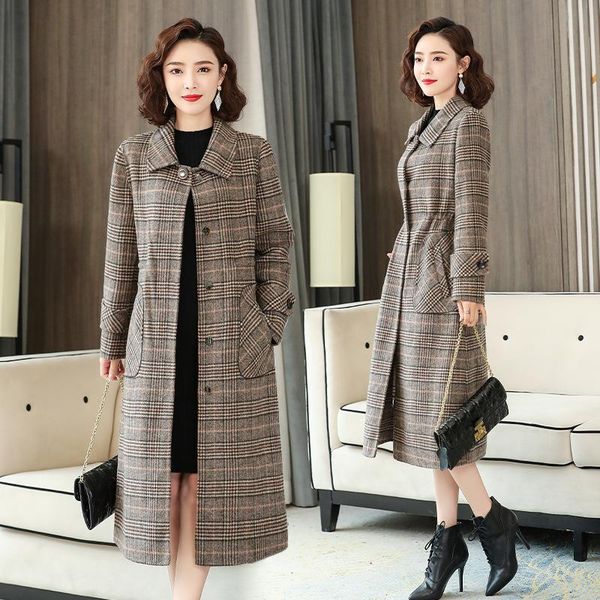 women's wool & blends clothing grid double-sided coat winter mother cashmere female long knee-length tartan, Black
women's wool & blends clothing grid double-sided coat winter mother cashmere female long knee-length tartan, Black