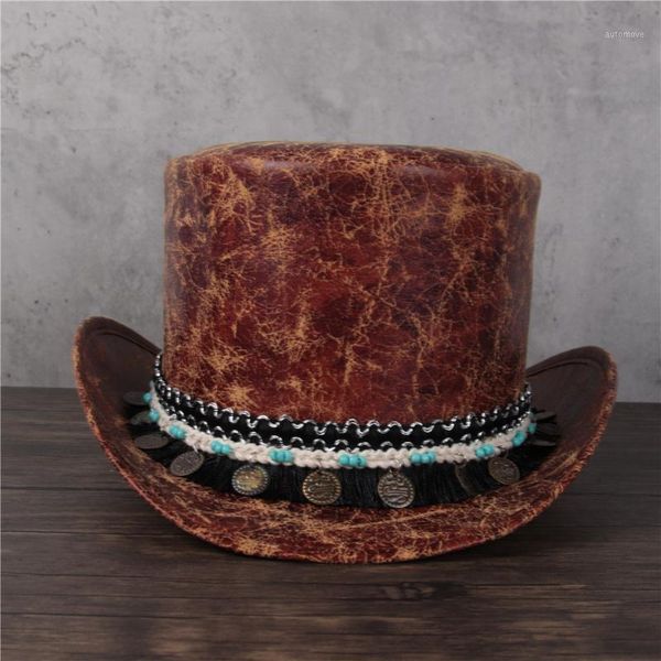 women leather hat president lday fedora hat magic flat steampunk cosplay pork pie party cap 3 size1, Blue;gray
women leather hat president lday fedora hat magic flat steampunk cosplay pork pie party cap 3 size1, Blue;gray