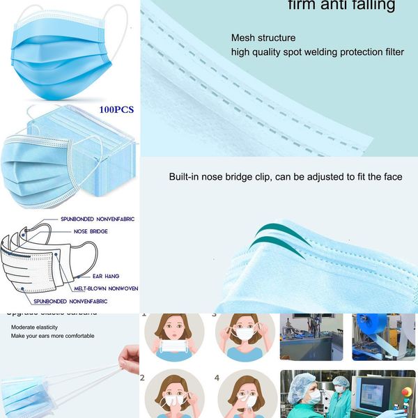 disposable face masks 100 pack soft on skin - 3 ply protectors with elastic earloops, non woven, single use - effective filtration mhbqb
disposable face masks 100 pack soft on skin - 3 ply protectors with elastic earloops, non woven, single use - effective filtration mhbqb