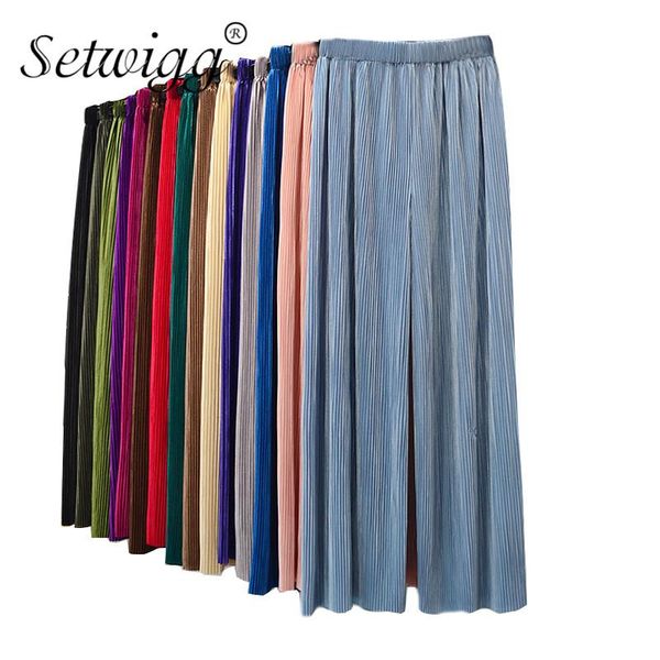 candy color pleated cool wide leg trousers female summer high waist loose thin ankle pants long trousers 13 colors, Black;white
candy color pleated cool wide leg trousers female summer high waist loose thin ankle pants long trousers 13 colors, Black;white