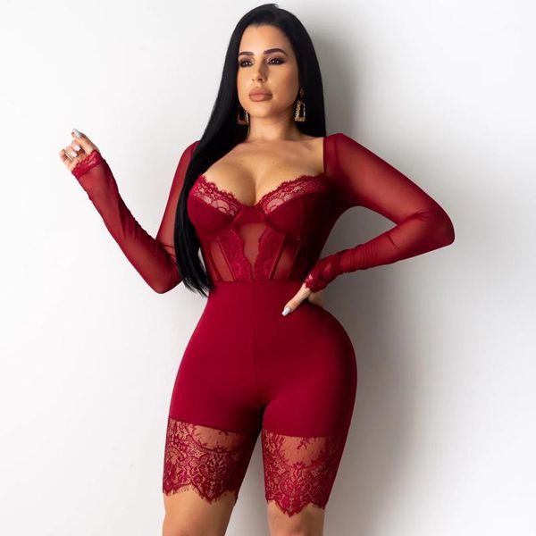 lace mesh patchwork long sleeve jumpsuits women off shoulder sleeveless elegant bodycon bandage party short playsuits1, Black;white
lace mesh patchwork long sleeve jumpsuits women off shoulder sleeveless elegant bodycon bandage party short playsuits1, Black;white