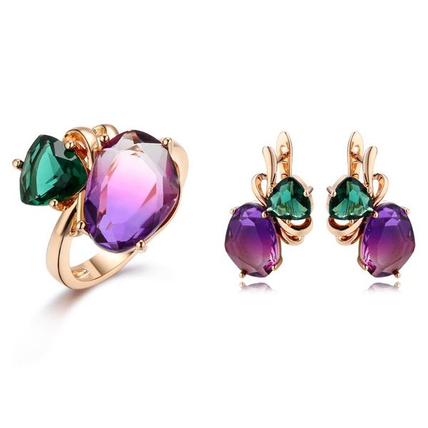 new arrival promotion glass crystal rose gold color bridal jewelry set for women earrings ring jewelry sets russian sale, Silver
new arrival promotion glass crystal rose gold color bridal jewelry set for women earrings ring jewelry sets russian sale, Silver