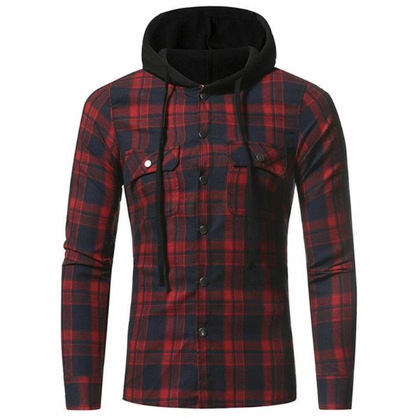 men's casual shirts classic plaid men fashion hooded male spring autumn mens clothes printed hiphop streetwear, White;black
men's casual shirts classic plaid men fashion hooded male spring autumn mens clothes printed hiphop streetwear, White;black