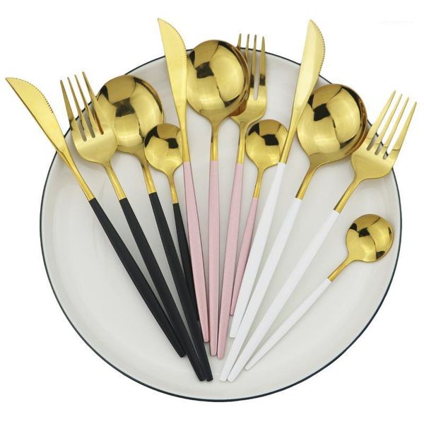 32pcs/set flatware set black gold cutlery set stainless steel dinnerware knife fork spoon dinner kitchen tableware1
32pcs/set flatware set black gold cutlery set stainless steel dinnerware knife fork spoon dinner kitchen tableware1