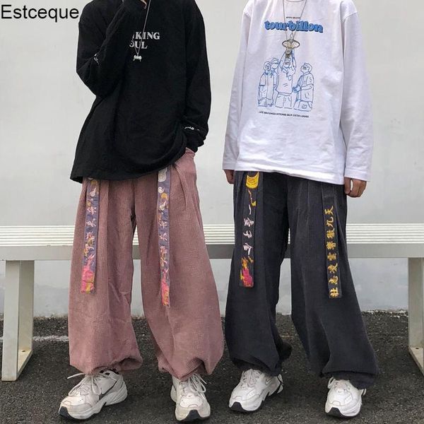 women's pants & capris fall winter harajuku corduroy wide leg men women japanese loose embroidered plus size elastic long trousers, Black;white
women's pants & capris fall winter harajuku corduroy wide leg men women japanese loose embroidered plus size elastic long trousers, Black;white