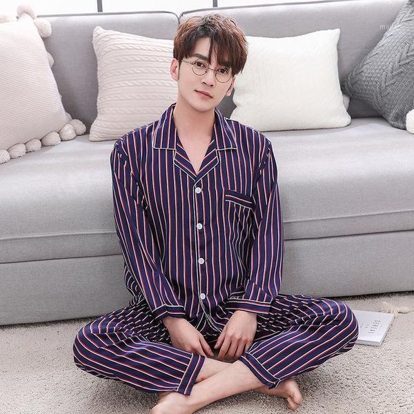 men's sleepwear 2021 spring pajamas for men faux silk satin home wear pyjamas set fashion stripe 2 pcs night shirts pants sleepwear1, Black;brown
men's sleepwear 2021 spring pajamas for men faux silk satin home wear pyjamas set fashion stripe 2 pcs night shirts pants sleepwear1, Black;brown