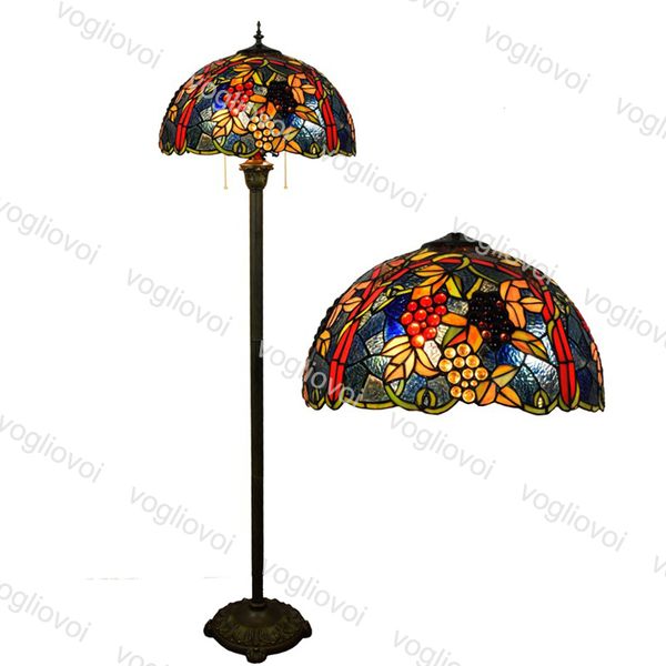 Floor Lamps European Retro Multicolor Glass Grape 17 Inch 110-240v Foot / Zipper Switch For Living Dining Room Bedroom Bar Dhl