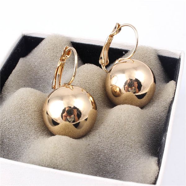1 pair gold silver plated fashion jewelry big round ball pendant statement earrings for women gifts wedding accessory, Golden
1 pair gold silver plated fashion jewelry big round ball pendant statement earrings for women gifts wedding accessory, Golden