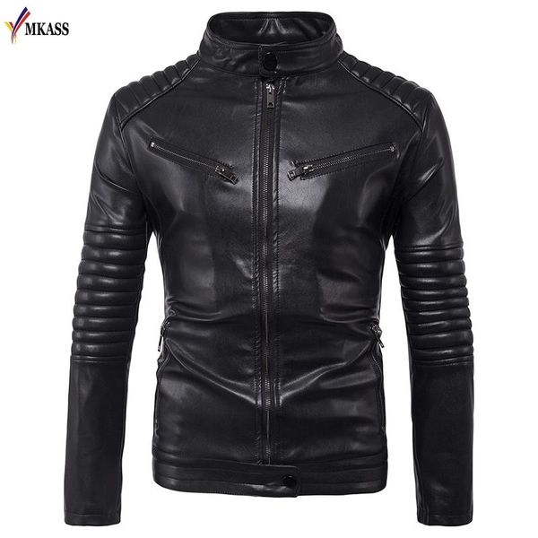 autumn stand collar men pu leather jacket black vintage punk motorcycle jackets solid faux fur leather coat 5xl jaqueta de couro
autumn stand collar men pu leather jacket black vintage punk motorcycle jackets solid faux fur leather coat 5xl jaqueta de couro