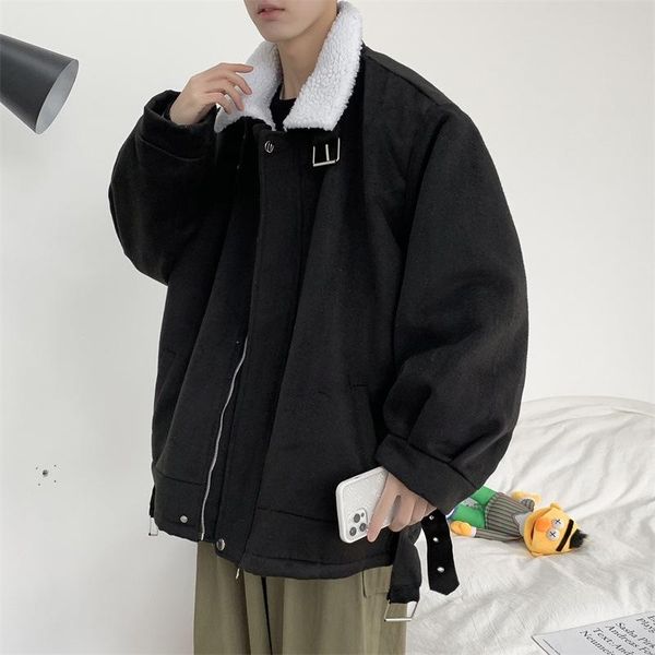 men's down & parkas thicken lamb velvet jacket winter loose lapel warmth short solid color jackets casual all-match male clothes, Black
men's down & parkas thicken lamb velvet jacket winter loose lapel warmth short solid color jackets casual all-match male clothes, Black