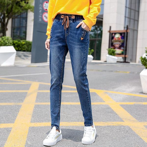 women's jeans high waist pants for women drawstring fall denim pencil blue slim plus size female casual trousers p9121
women's jeans high waist pants for women drawstring fall denim pencil blue slim plus size female casual trousers p9121