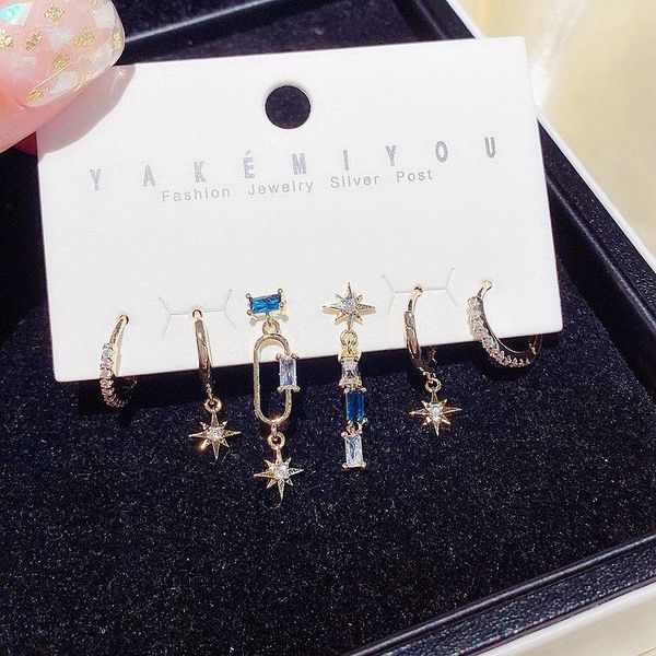 high-end blue clear cubic zirconia stone star dangle earrings set gold color women drop earrings jewelry, Silver
high-end blue clear cubic zirconia stone star dangle earrings set gold color women drop earrings jewelry, Silver